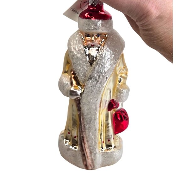 Radko Christmas Russain Santa White Ornament Rare Pink Staff W Tag - Picture 7 of 15